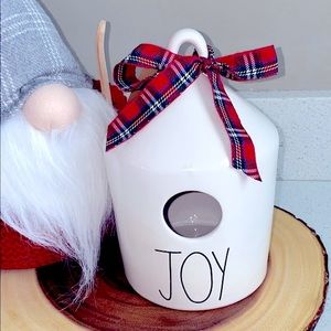 ❗️RAE DUNN JOY / MISTLETOE DUAL SIDED FARMHOUSE CHRISTMAS HOLIDAY DOME BIRDHOUSE